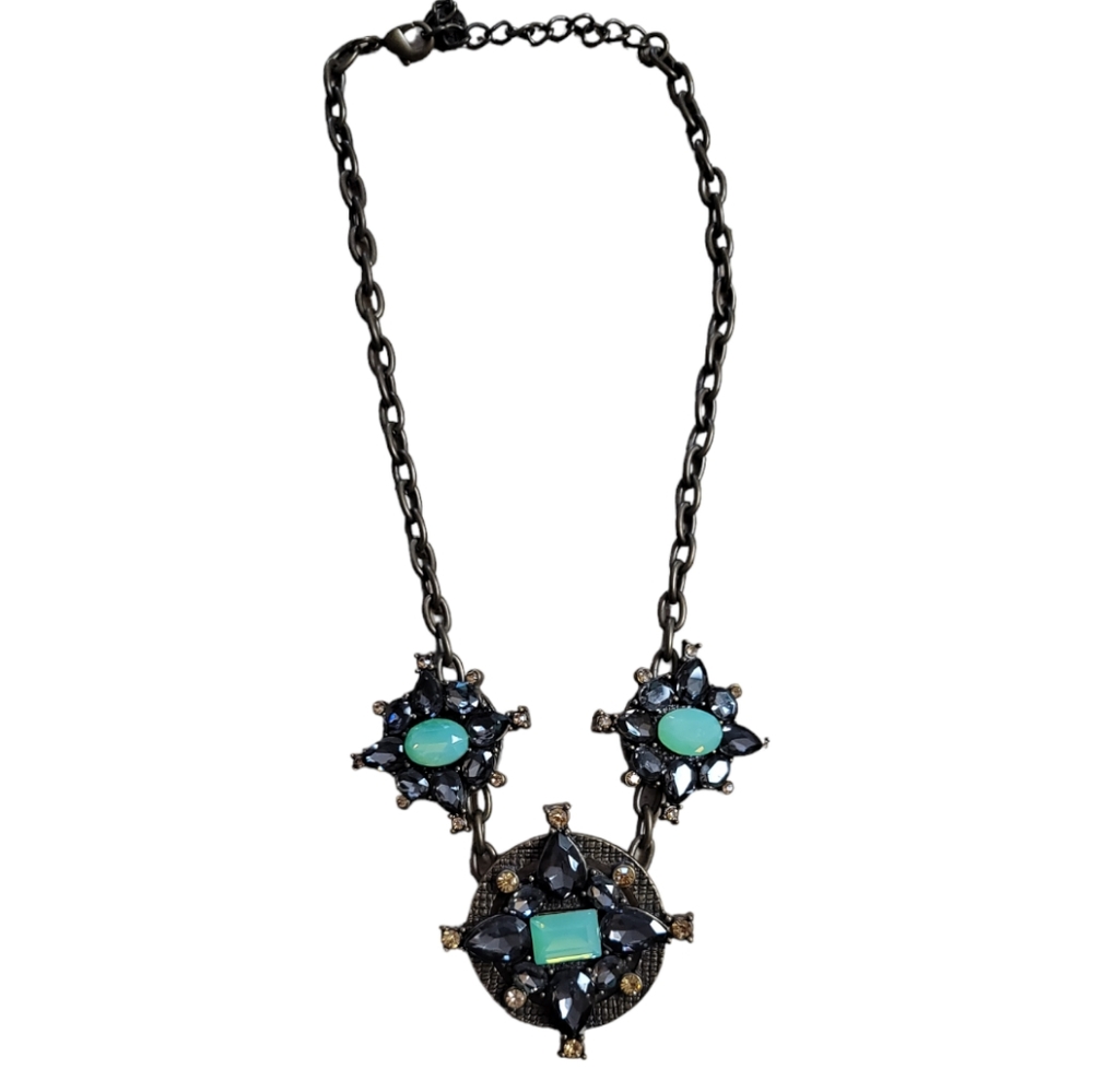 Sweet Lola Vintage Bronze with Pacific Opals and Crystals Necklace